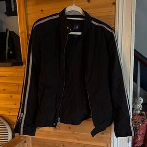 GAP Men's Black Jacket with Stripes